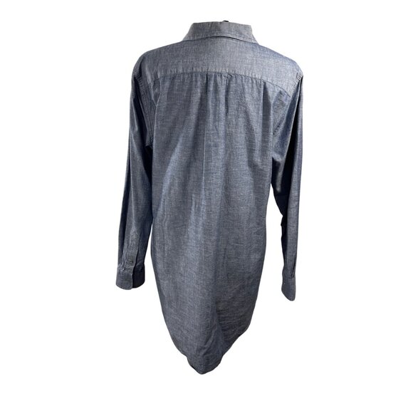 WHBM Popover Top Chambray Blue Size 12 Tunic top Long Sleeve Cotton - Picture 3 of 8